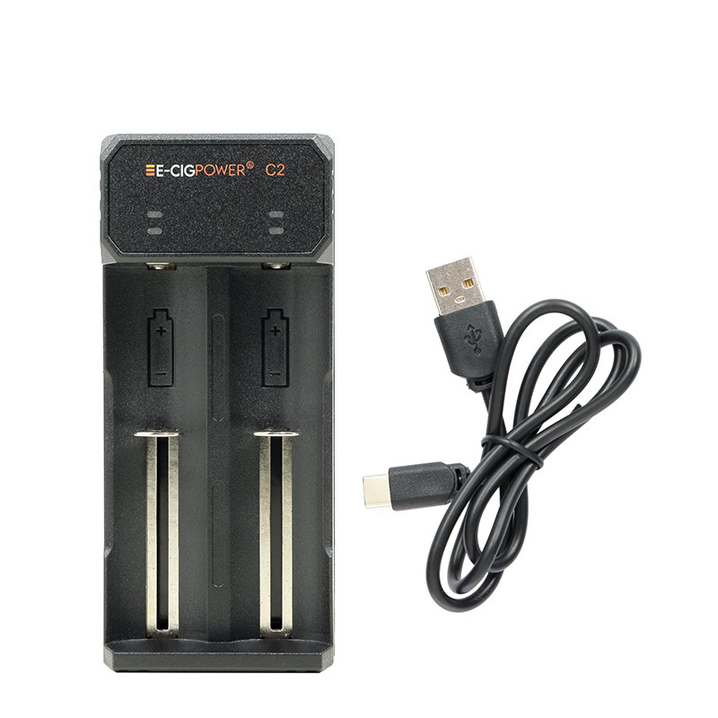 E-Cigpower C2 Univerzális Akkumulátortöltő USB Kábellel