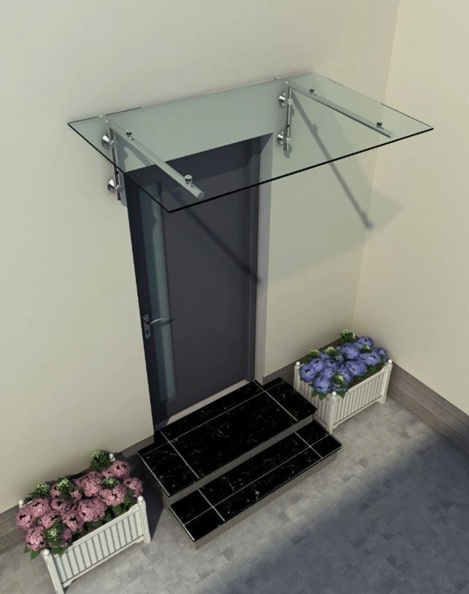 Buylando VD120-L skleněná vchodová stříška 120x90 cm