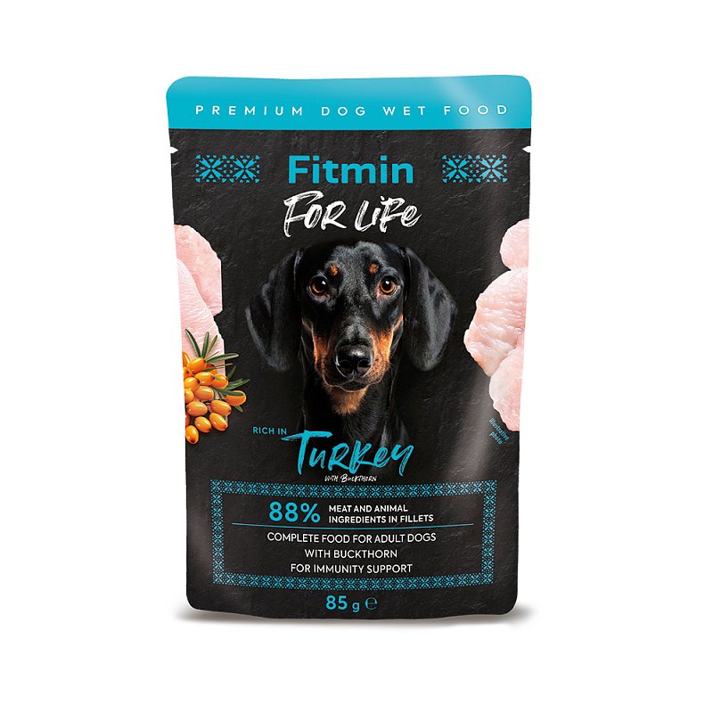 FFL dog pouch adult turkey with buckhorn 85g
