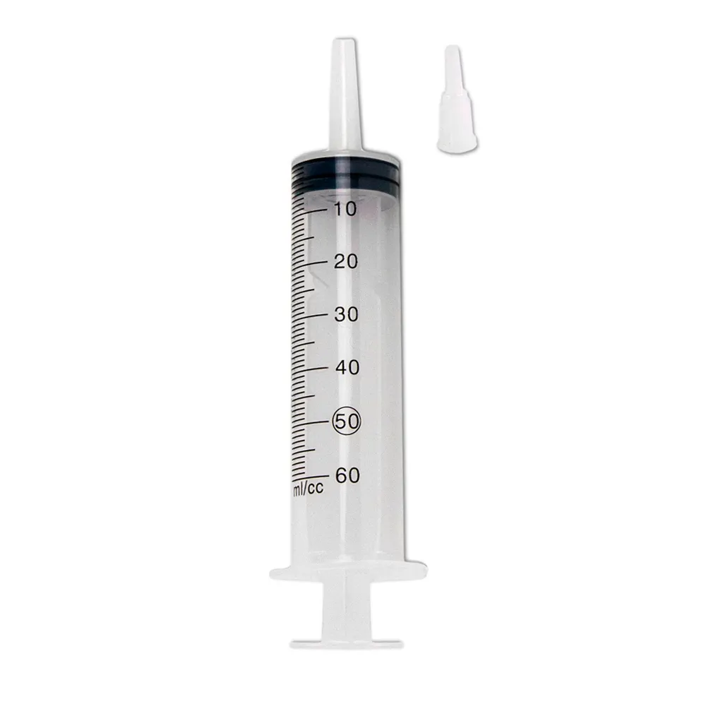 Výplachová injekčná striekačka 50/60 ml s koncovkou, 25 kusov